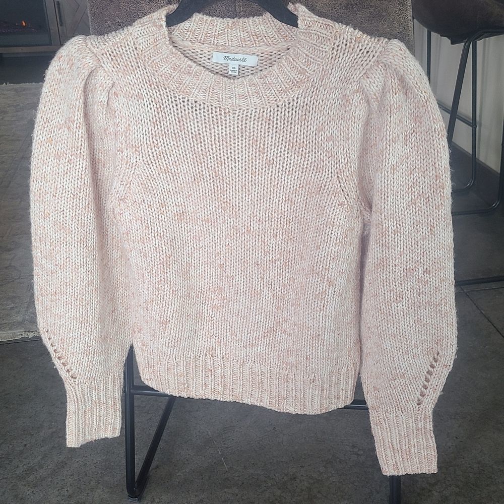 Madewell Bubble Sleeve Peach Sweater XS